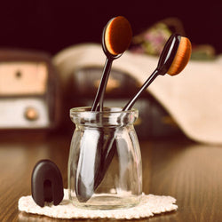 Soft Oval Cream Puff Cosmetic Toothbrush